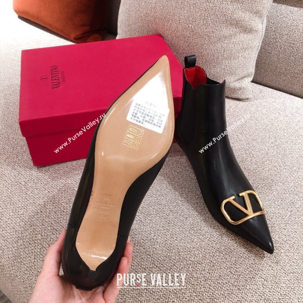 valentino 4cm heel GARAVANI VLogo Signature calfskin Ankle Boot black 2020 (kaola-201118-h)
