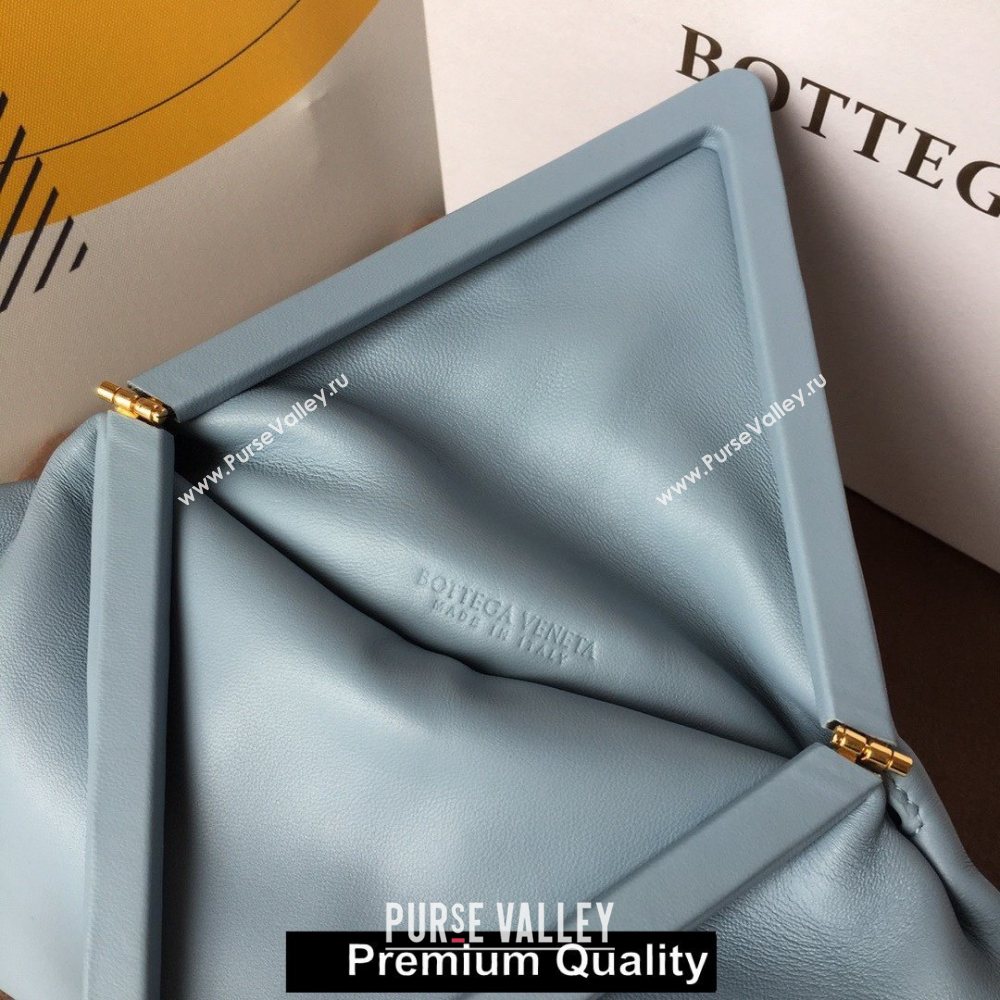 Bottega Veneta Angular clutch bag with triangular fold ice blue 2020 (misu-5120)