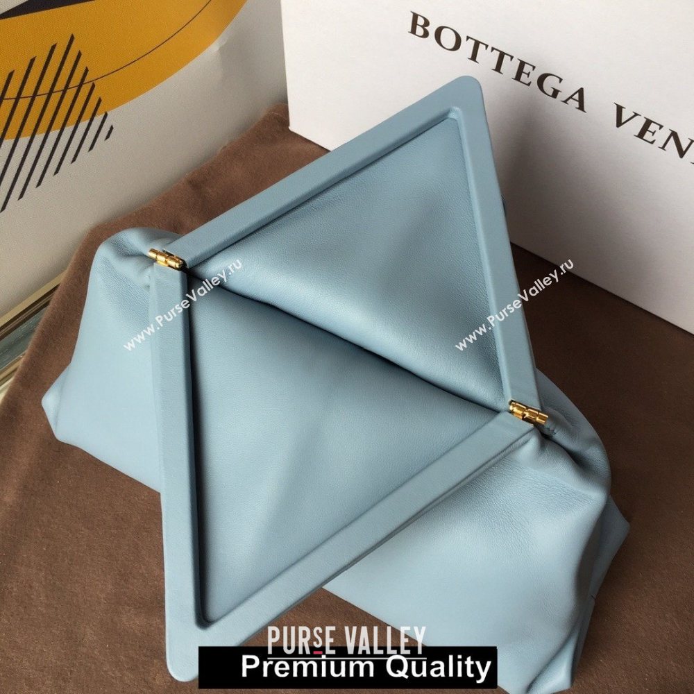 Bottega Veneta Angular clutch bag with triangular fold ice blue 2020 (misu-5120)