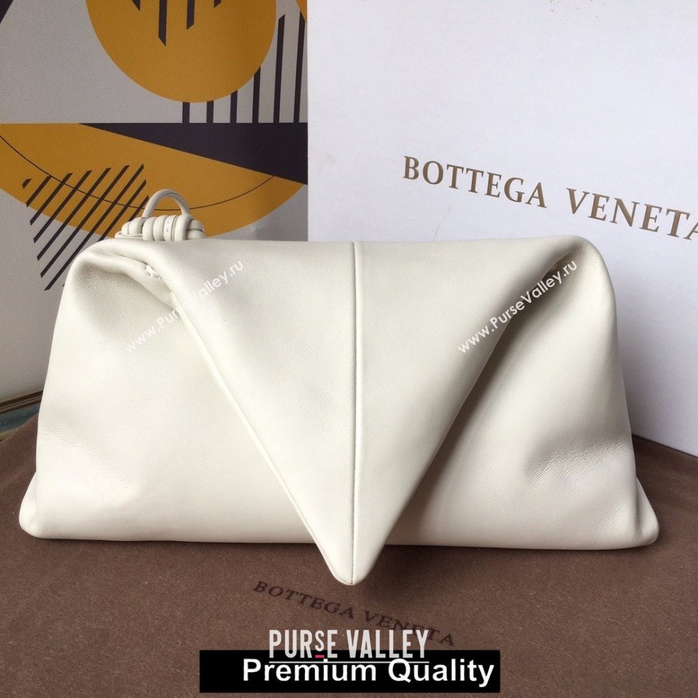 Bottega Veneta Angular clutch bag with triangular fold white 2020 (wante-5637)