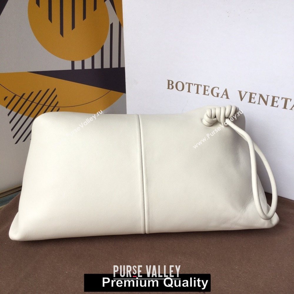 Bottega Veneta Angular clutch bag with triangular fold white 2020 (wante-5637)