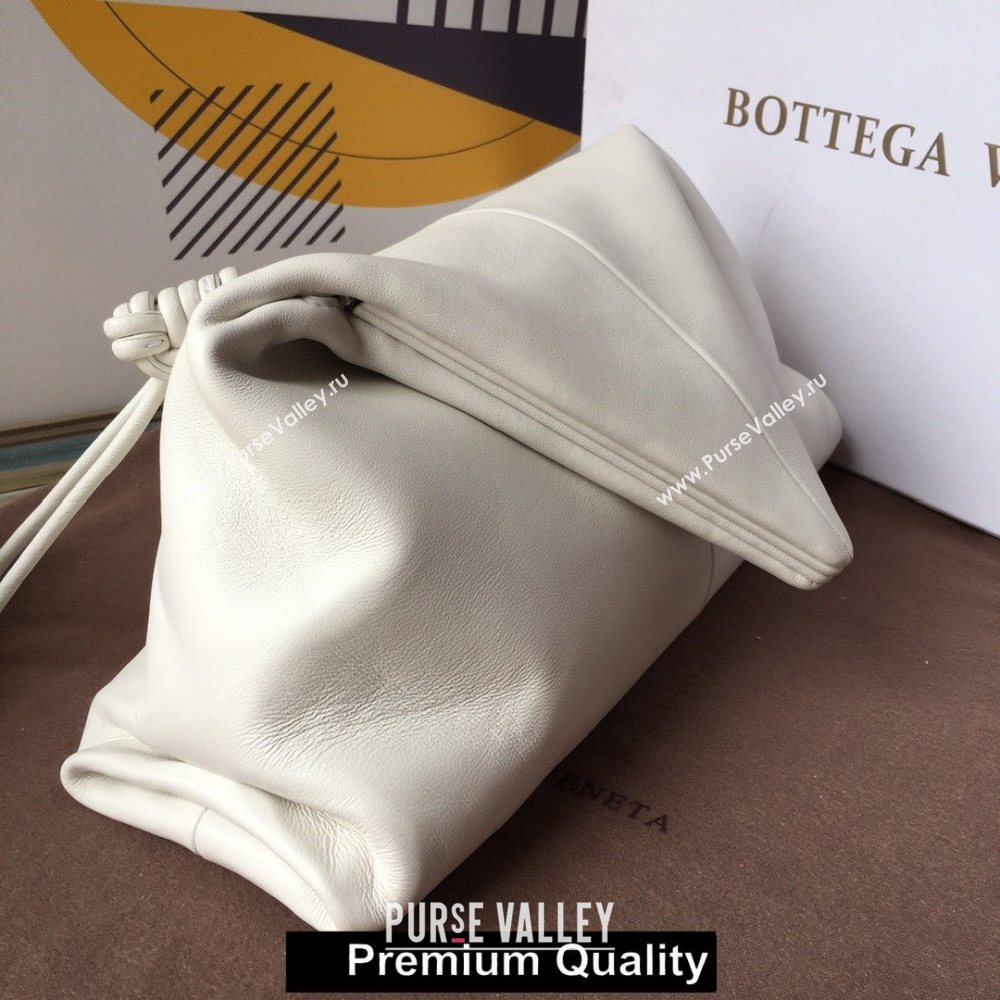 Bottega Veneta Angular clutch bag with triangular fold white 2020 (wante-5637)
