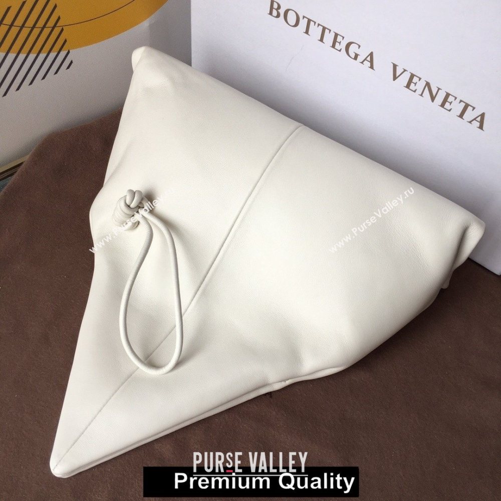 Bottega Veneta Angular clutch bag with triangular fold white 2020 (wante-5637)