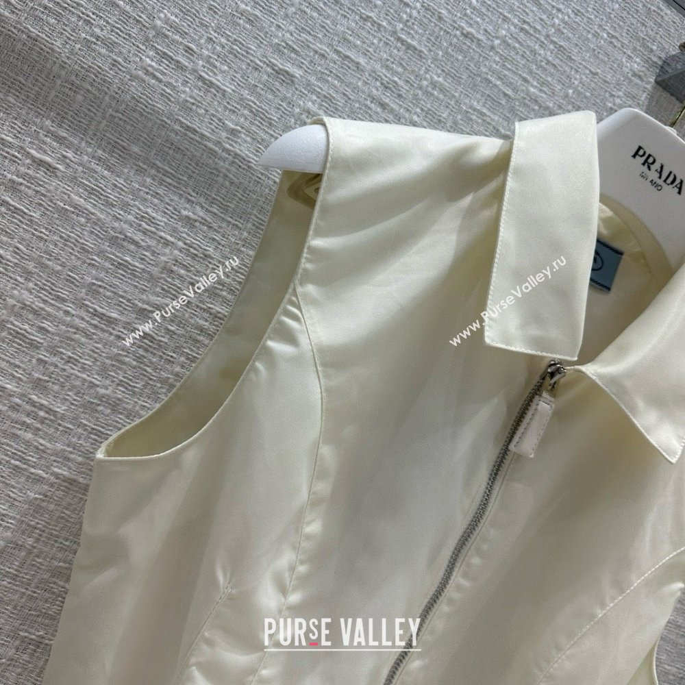 PRADA Faille midi-dress white 2024 (QIQI-240325-21)