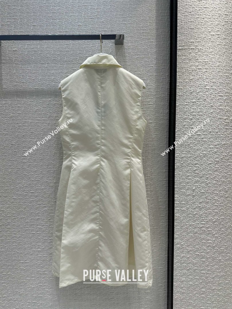 PRADA Faille midi-dress white 2024 (QIQI-240325-21)