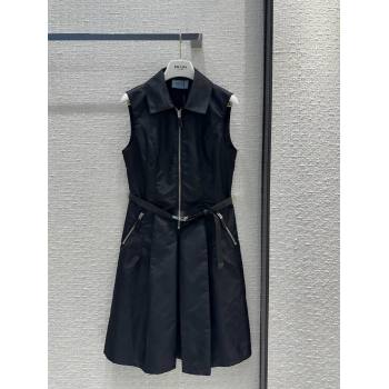 PRADA Faille midi-dress BLACK 2024 (QIQI-240325-20)