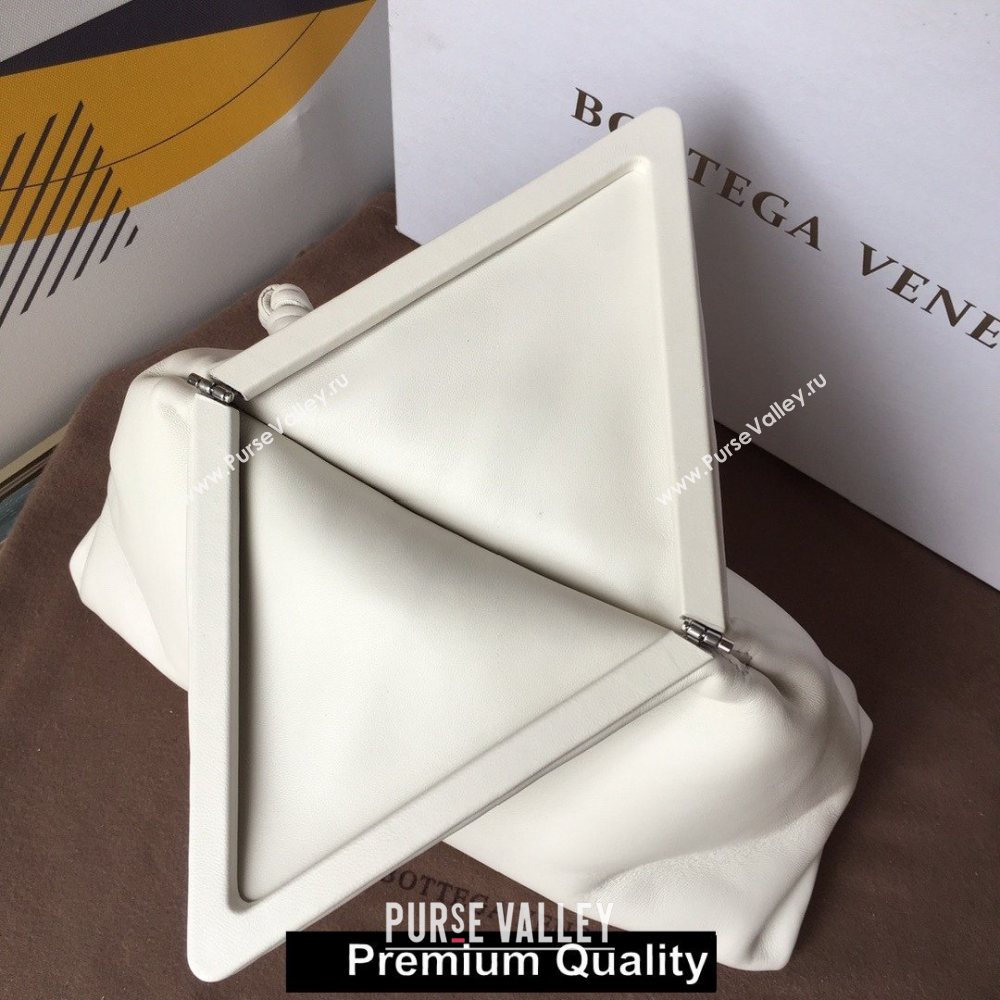 Bottega Veneta Angular clutch bag with triangular fold white 2020 (wante-5637)