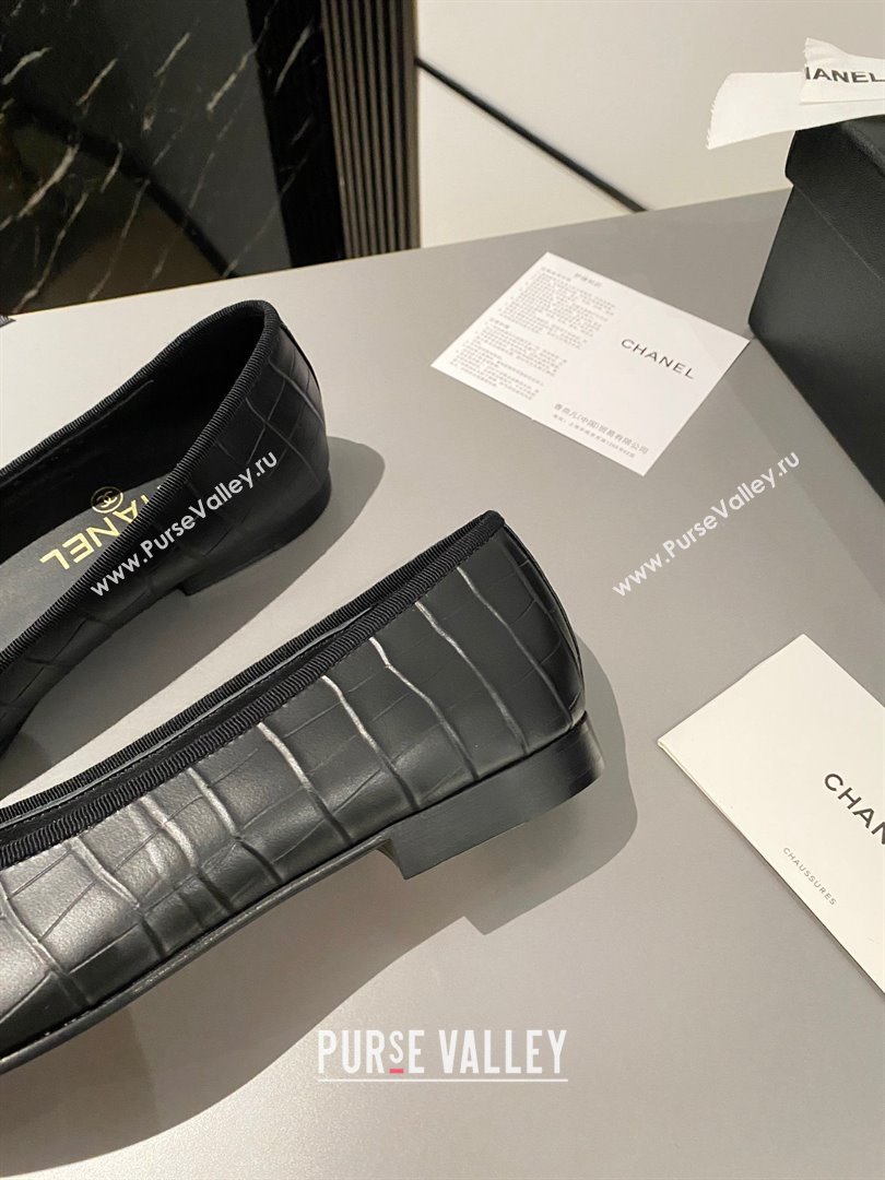 Chanel Calfskin & Patent Calfskin Ballet flats G02819 Black 2023 (modeng-23103121)