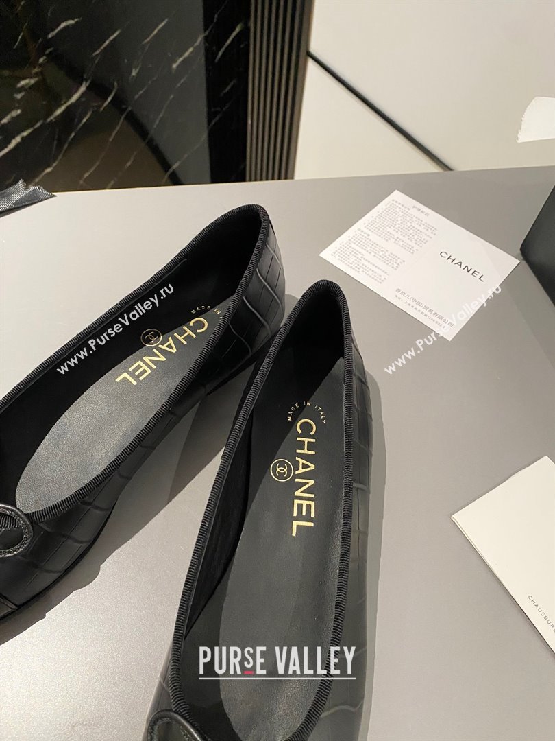 Chanel Calfskin & Patent Calfskin Ballet flats G02819 Black 2023 (modeng-23103121)