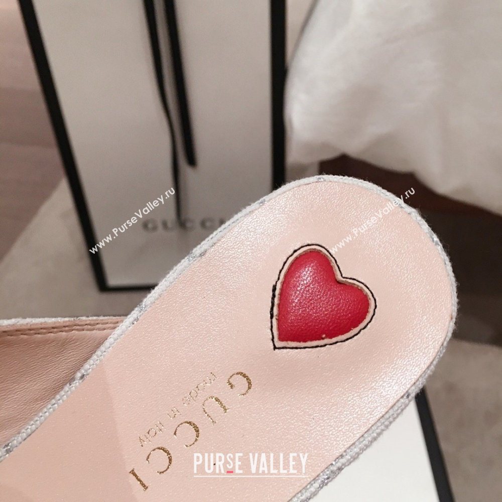 Gucci Princetown GG lame fabric Slippers white 2020 (kaola-201120-a)