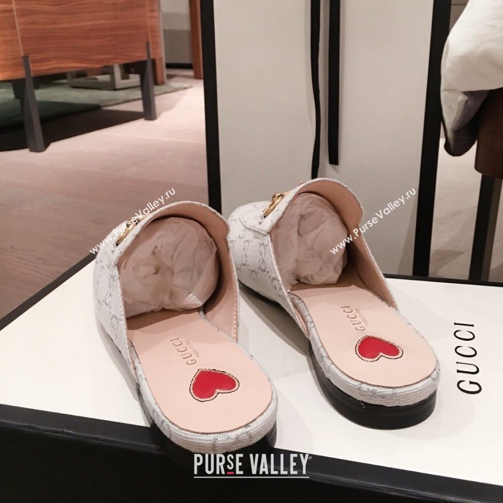 Gucci Princetown GG lame fabric Slippers white 2020 (kaola-201120-a)