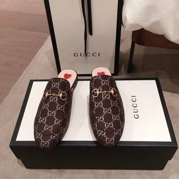 Gucci Princetown GG lame fabric Slippers coffee 2020 (kaola-201120-b)