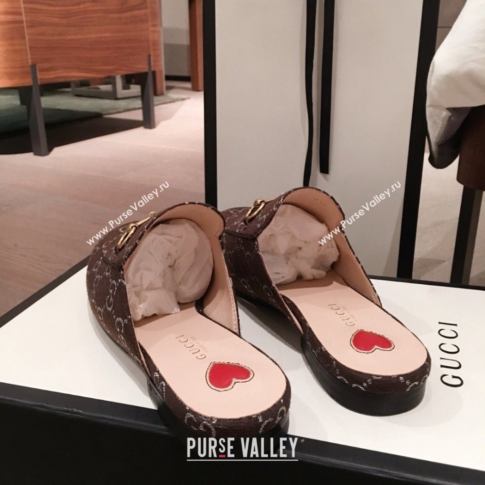 Gucci Princetown GG lame fabric Slippers coffee 2020 (kaola-201120-b)