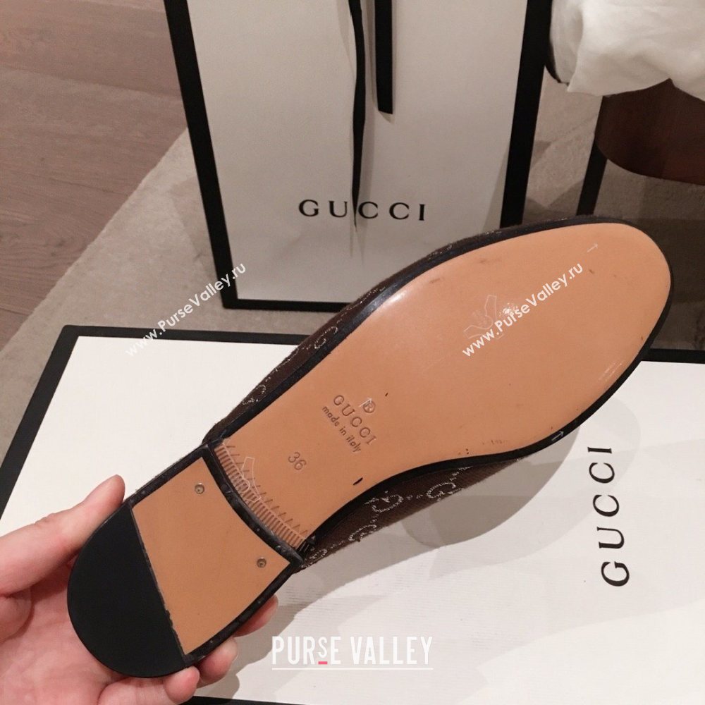 Gucci Princetown GG lame fabric Slippers coffee 2020 (kaola-201120-b)