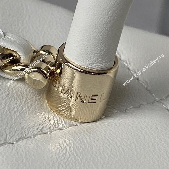 Chanel Quilted Shiny Calfskin Mini Box Bag AS4469 white 2023 (jiyuan-231031-04)
