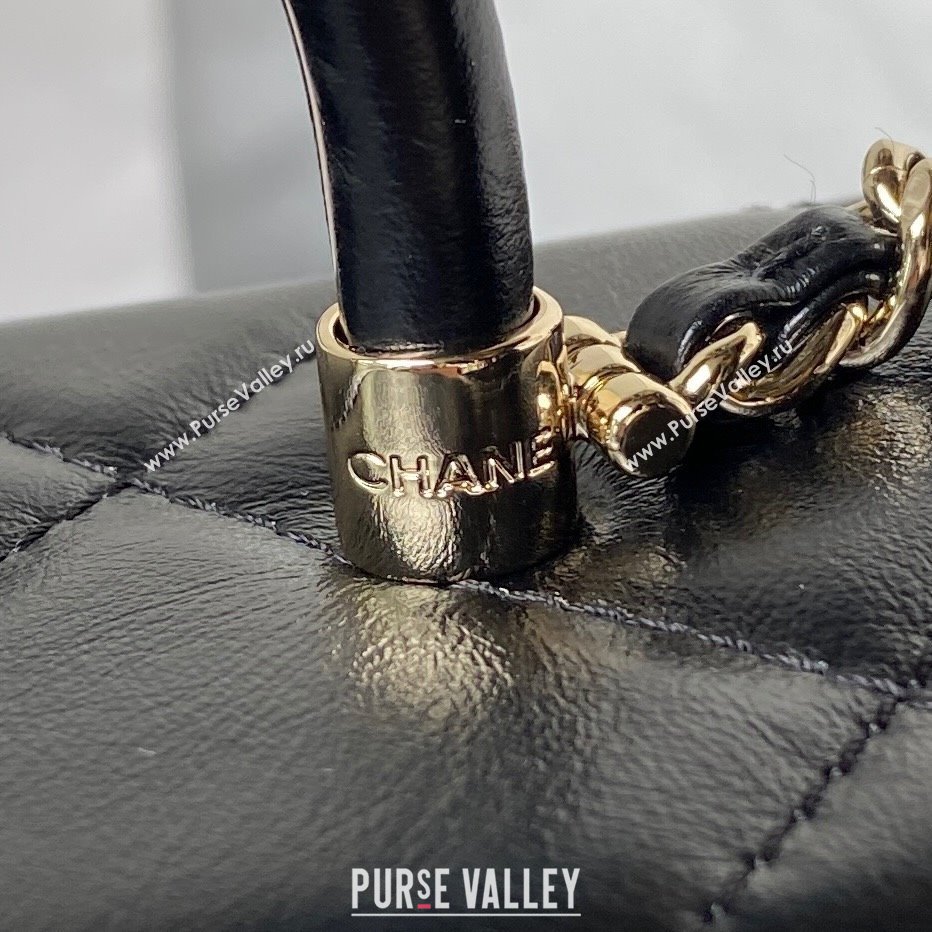 Chanel Quilted Shiny Calfskin Mini Box Bag AS4469 black 2023 (jiyuan-231031-03)