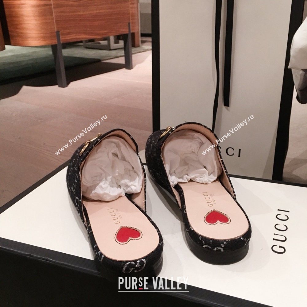 Gucci Princetown GG lame fabric Slippers black 2020 (kaola-201120-f)