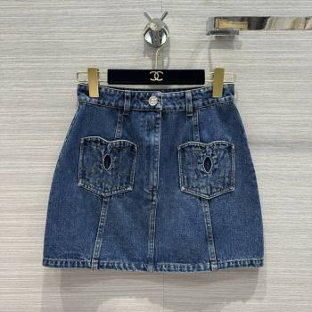 Chanel Coco Denim Skirt Blue 2024 (QIQI-240130-19)