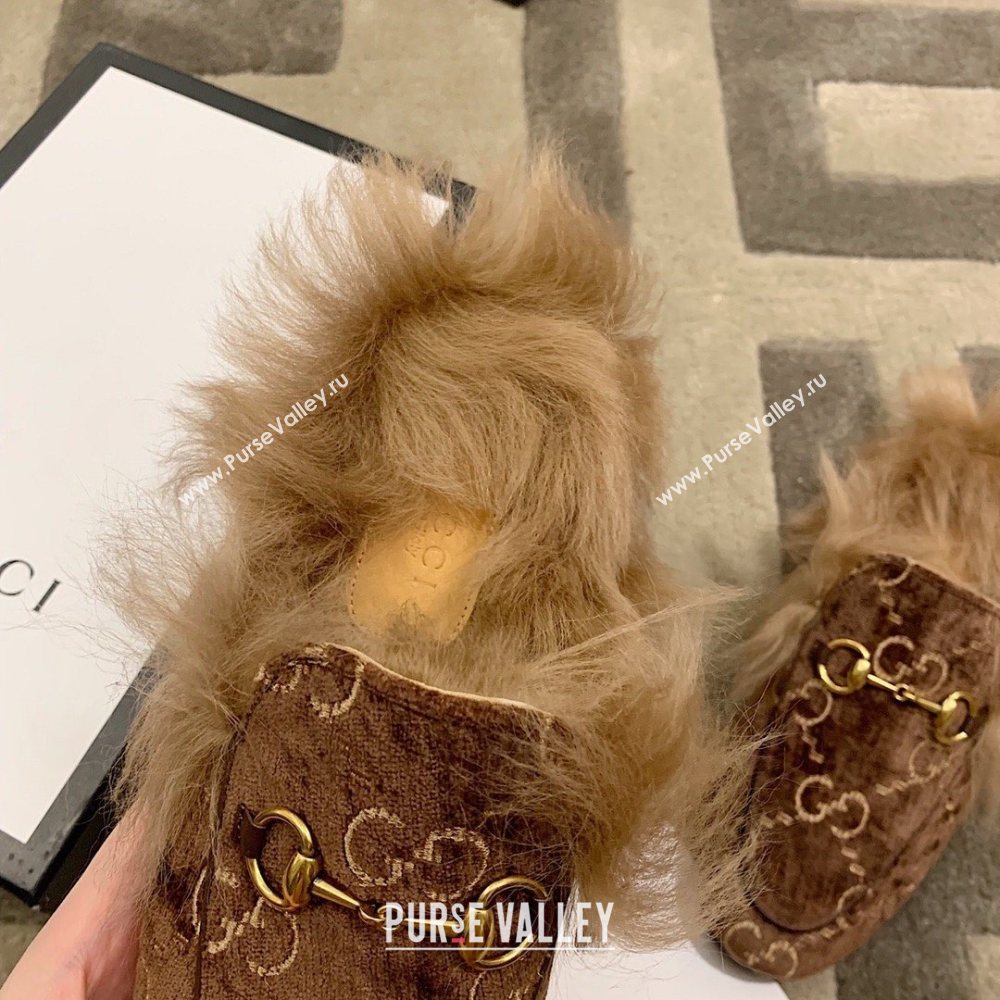 Gucci Princetown GG Velvet Fur Slipper coffee 2020 (dingyun-201119-e)