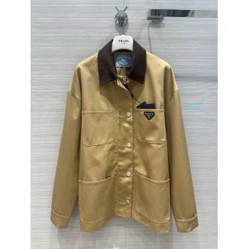 Prada Technical canvas blouson jacket camel brown 2024 (QIQI-240325-08)