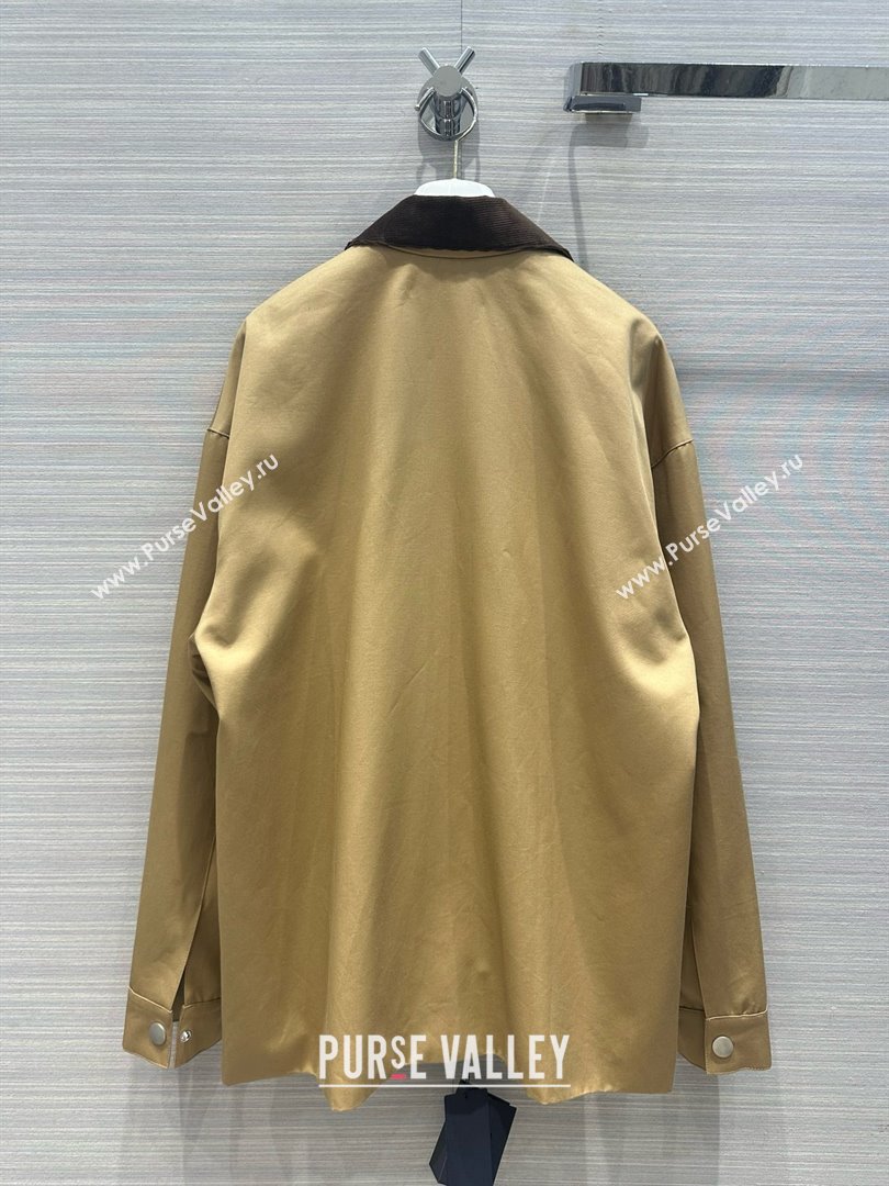 Prada Technical canvas blouson jacket camel brown 2024 (QIQI-240325-08)