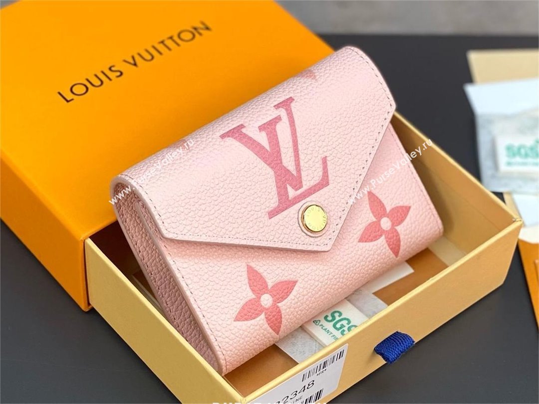Louis Vuitton pink Victorine Wallet in Monogram Empreinte embossed leather M82202 2024 (kiki-240419-01)