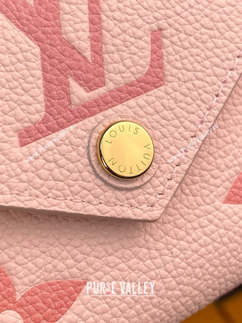 Louis Vuitton pink Victorine Wallet in Monogram Empreinte embossed leather M82202 2024 (kiki-240419-01)