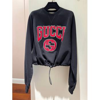 gucci Jersey sweatshirt with embroidery black 2023 (qiqi-231219-03)
