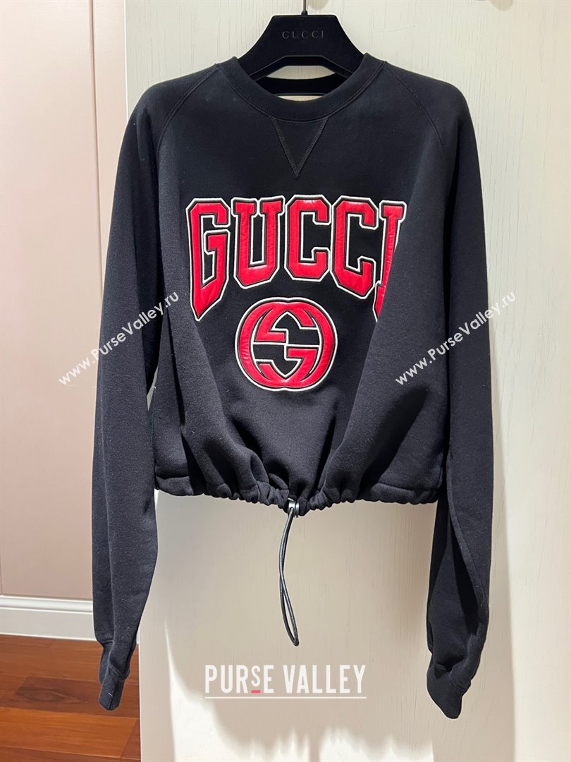 gucci Jersey sweatshirt with embroidery black 2023 (qiqi-231219-03)