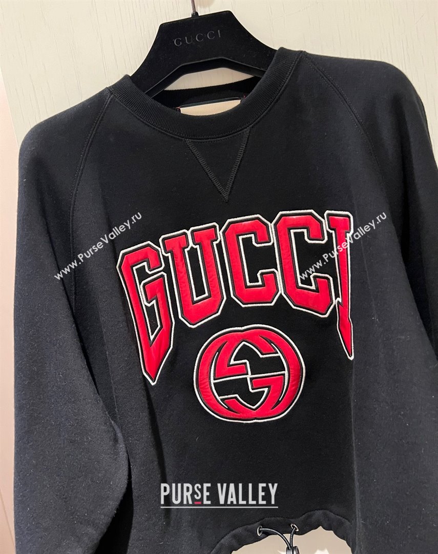 gucci Jersey sweatshirt with embroidery black 2023 (qiqi-231219-03)