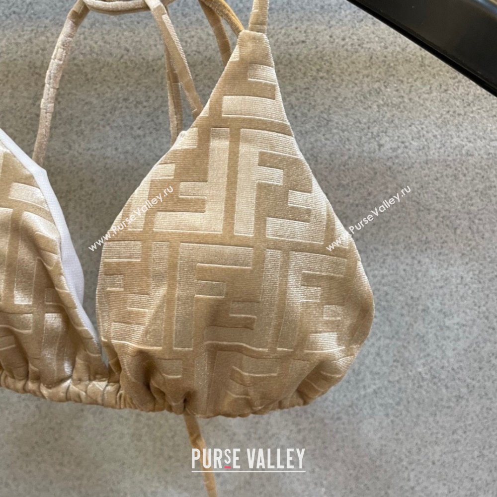 FENDI BEIGE VELVET BIKINI 2023 (shishang-230921-22)