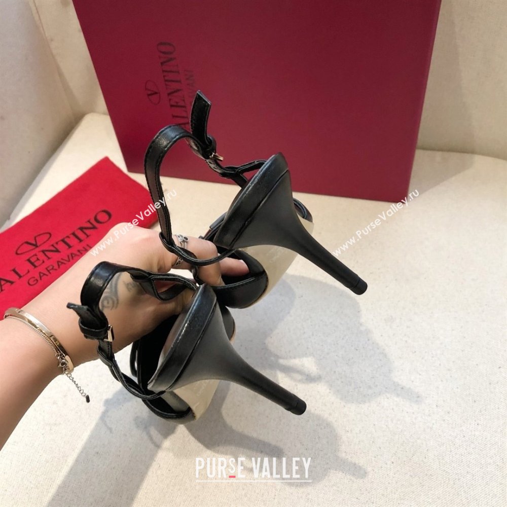 Valentino Heel 7cm VLOGO Calfskin Slingback Pumps black 2020 (modeng-210305-06)