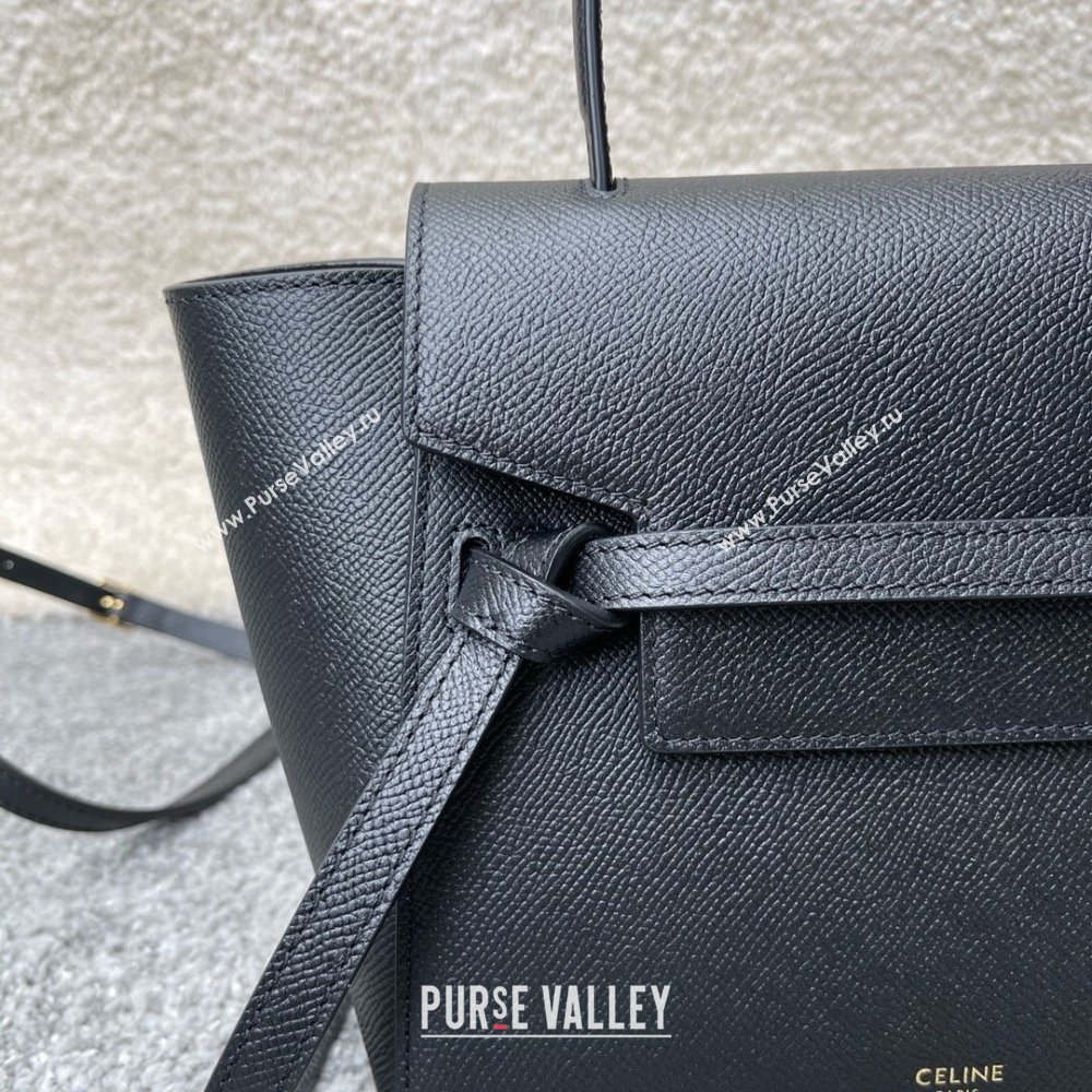 Celine Nano Belt bag in grained calfskin black 2024 (jiangxin-240422-28)