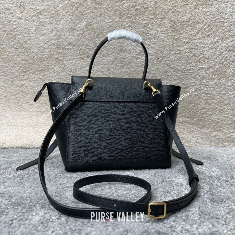 Celine Nano Belt bag in grained calfskin black 2024 (jiangxin-240422-28)