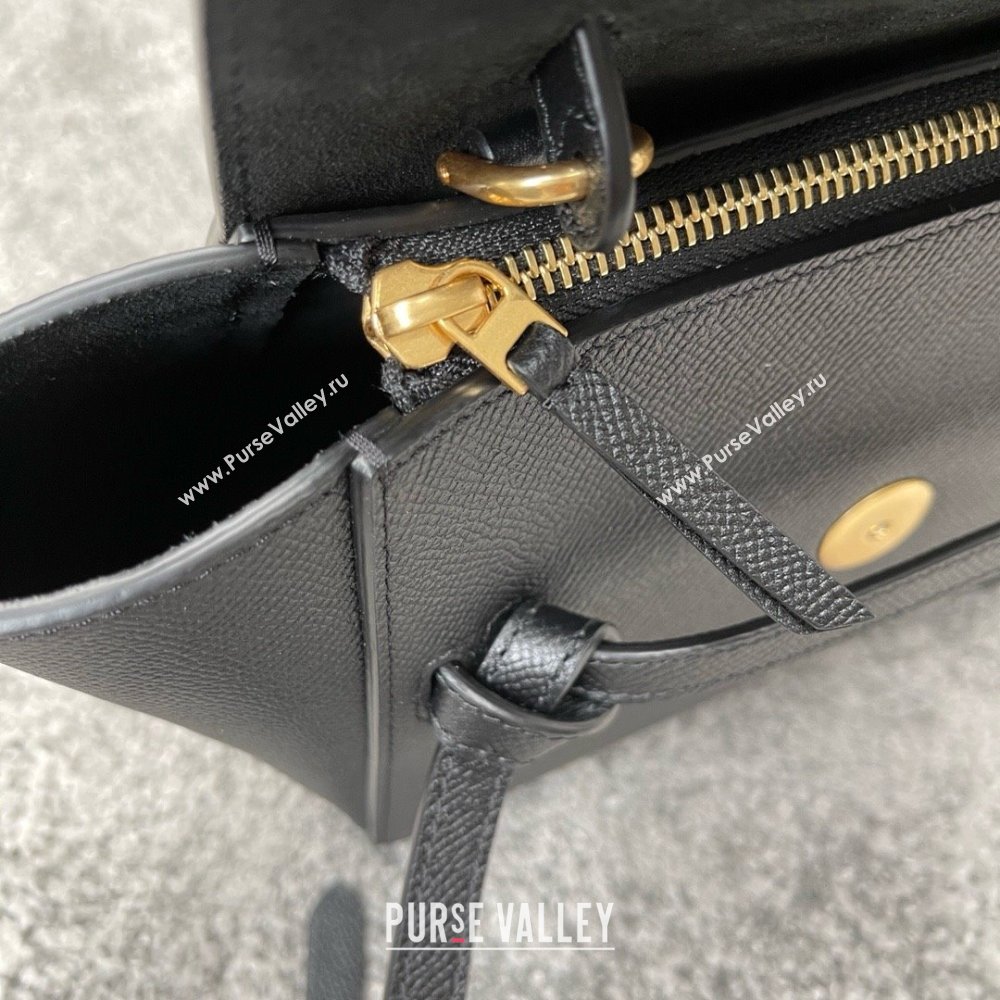 Celine Nano Belt bag in grained calfskin black 2024 (jiangxin-240422-28)