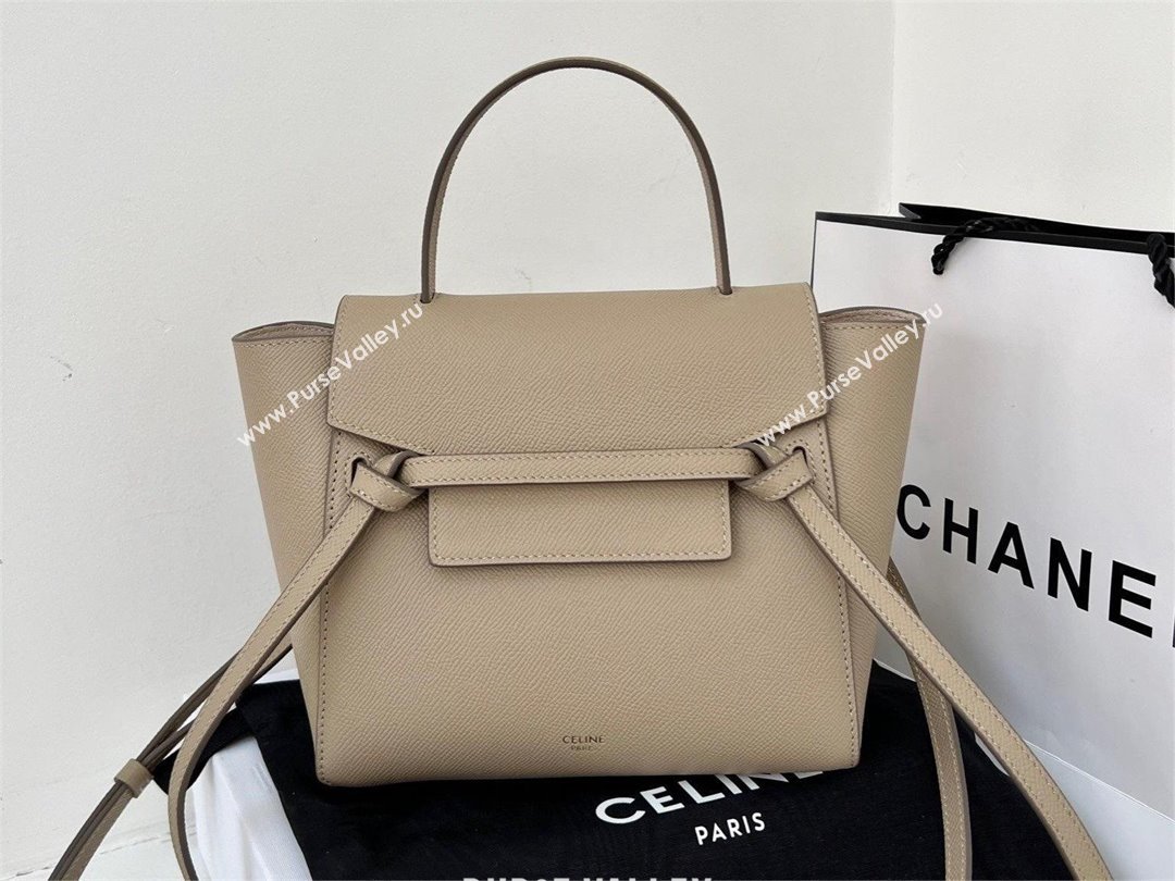 Celine Nano Belt bag in grained calfskin khaki 2024 (jiangxin-240422-17)