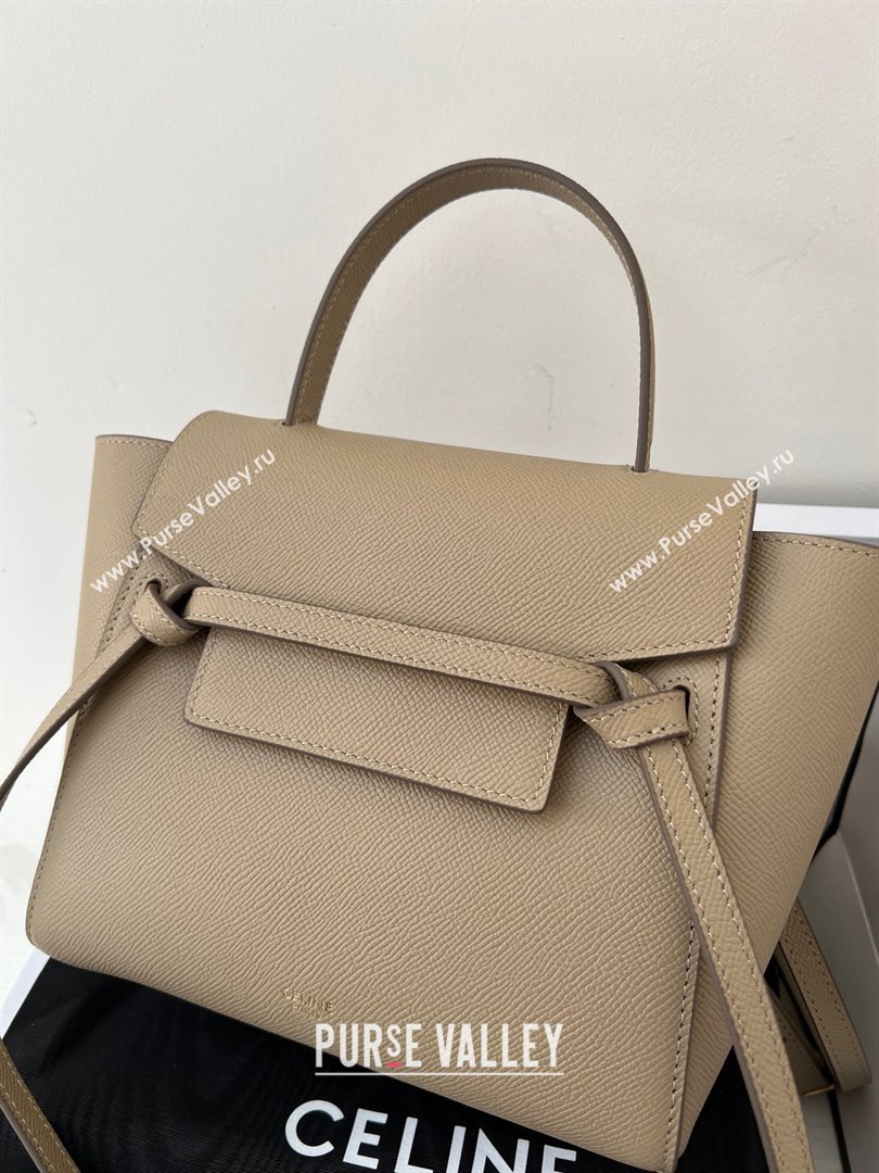 Celine Nano Belt bag in grained calfskin khaki 2024 (jiangxin-240422-17)