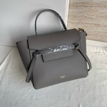 Celine Nano Belt bag in grained calfskin gris etain 2024 (jiangxin-240422-27)