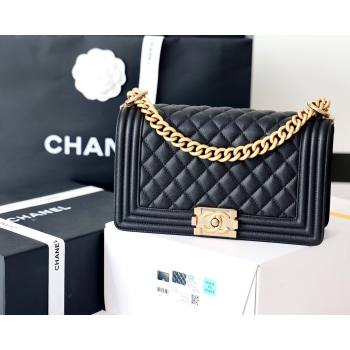 Chanel Medium Le Boy Bag In Caviar Leather black With Gold Hardware(Original Quality) (shunyang-231106-01)