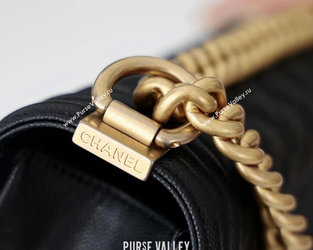 Chanel Medium Le Boy Bag In Caviar Leather black With Gold Hardware(Original Quality) (shunyang-231106-01)