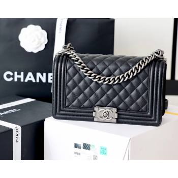 Chanel Medium Le Boy Bag In Caviar Leather black With silver Hardware(Original Quality) (shunyang-231106-02)