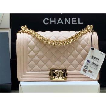 Chanel Medium Le Boy Bag In Caviar Leather pink With Gold Hardware(Original Quality) (shunyang-231106-05)