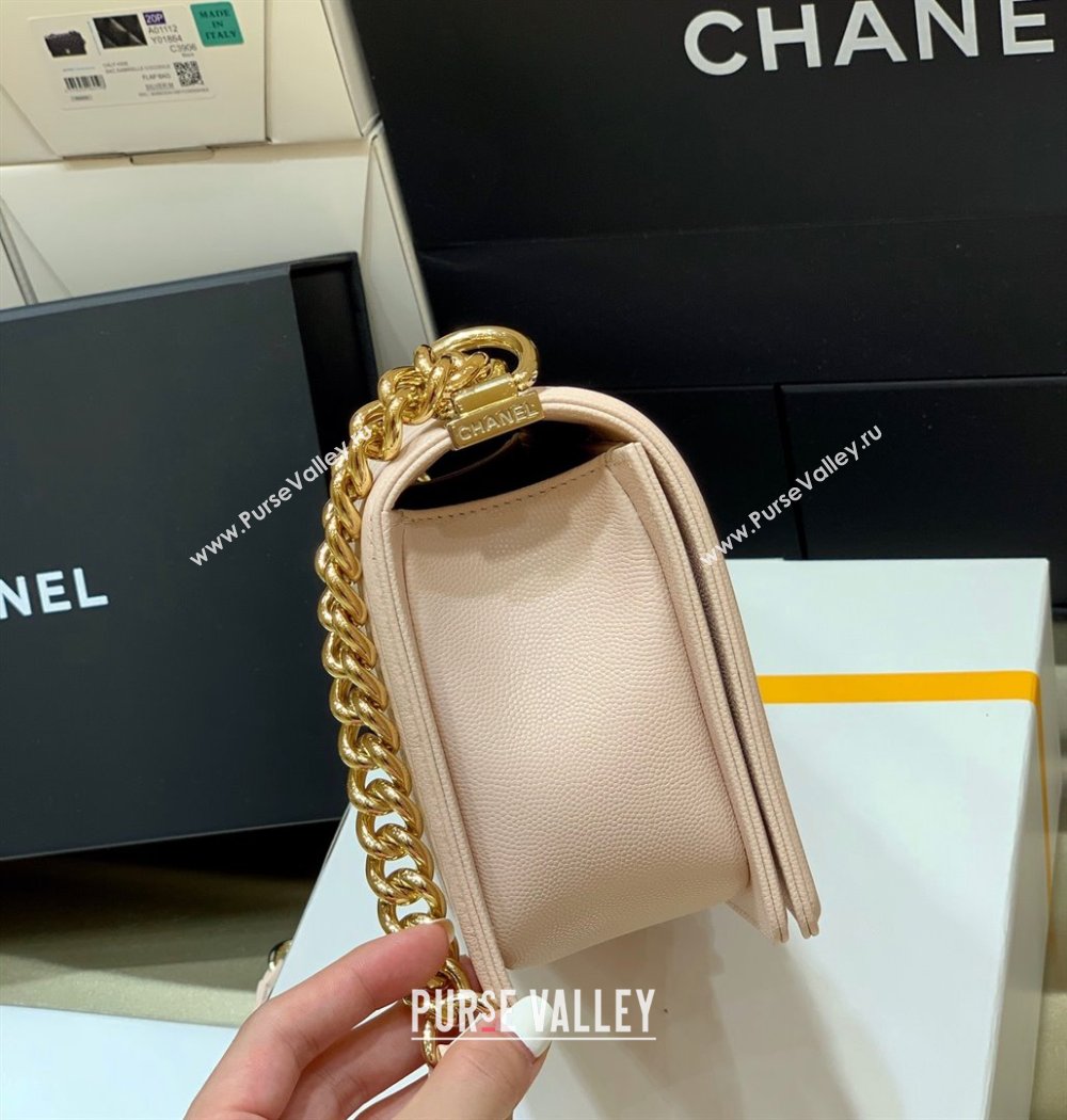 Chanel Medium Le Boy Bag In Caviar Leather pink With Gold Hardware(Original Quality) (shunyang-231106-05)
