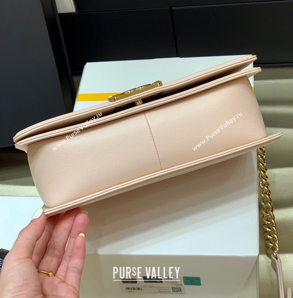 Chanel Medium Le Boy Bag In Caviar Leather pink With Gold Hardware(Original Quality) (shunyang-231106-05)