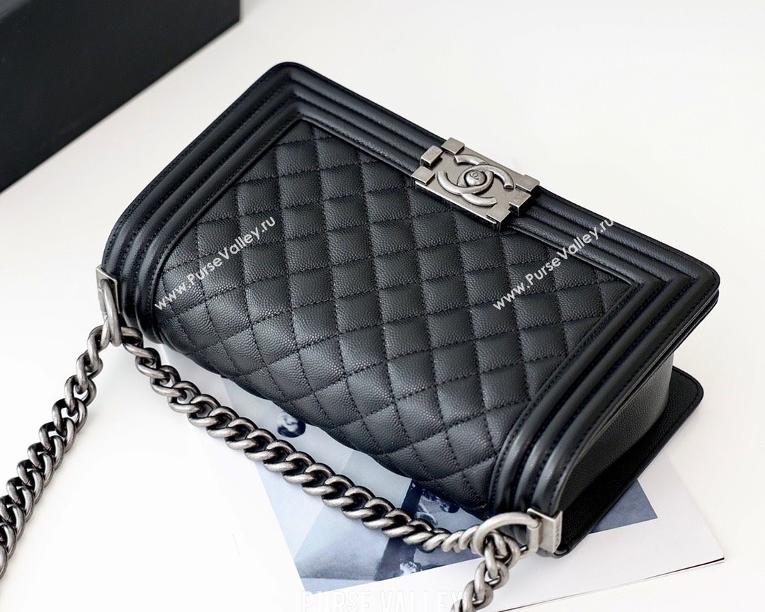 Chanel Medium Le Boy Bag In Caviar Leather black With silver Hardware(Original Quality) (shunyang-231106-02)