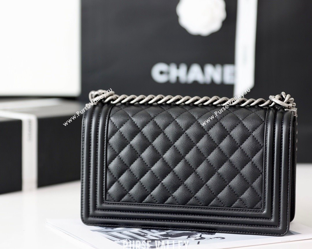 Chanel Medium Le Boy Bag In Caviar Leather black With silver Hardware(Original Quality) (shunyang-231106-02)