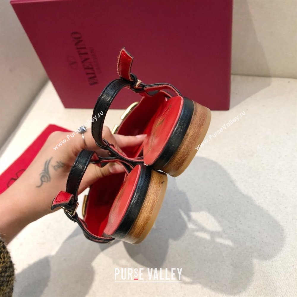 Valentino VLOGO Calfskin Slingback FLATS black/RED 2020 (modeng-210305-14)