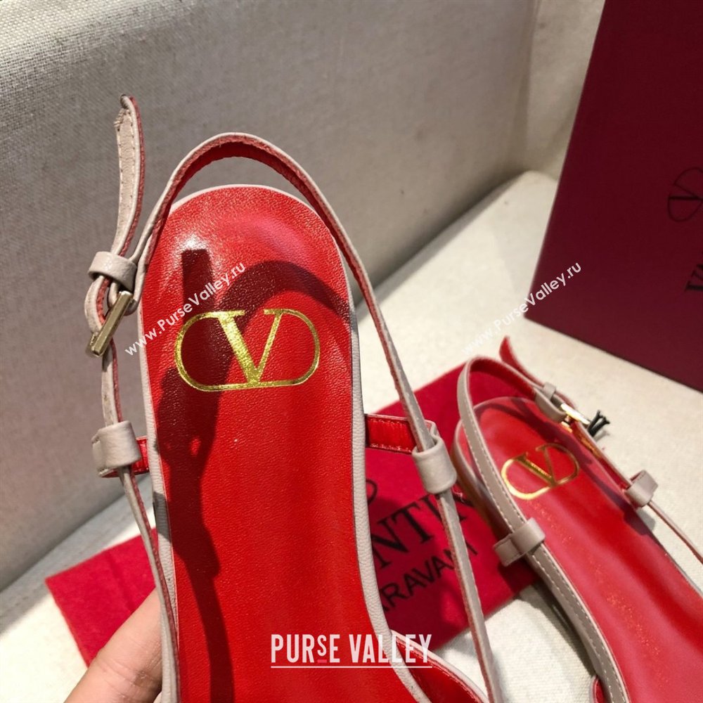 Valentino VLOGO Calfskin Slingback FLATS nude pink/RED 2020 (modeng-210305-15)