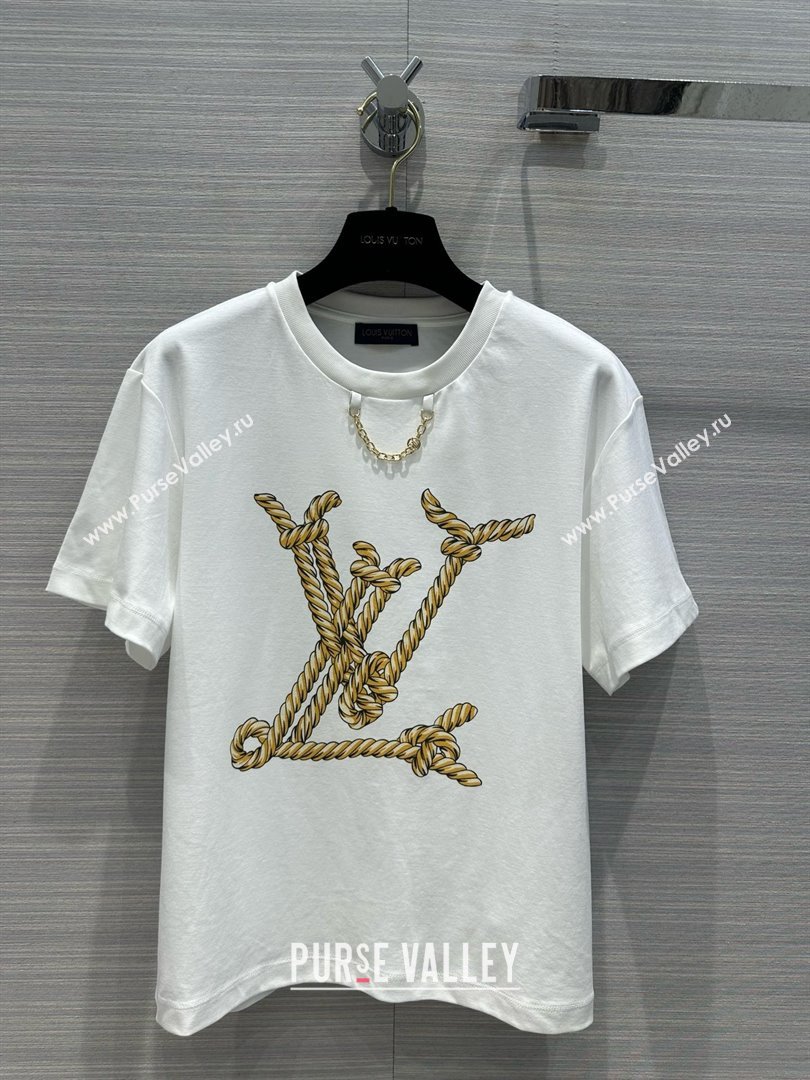LOUIS VUITTON Nautical LV T-Shirt 1AFMZ4 WHITE 2024 (qiqi-240409-09)