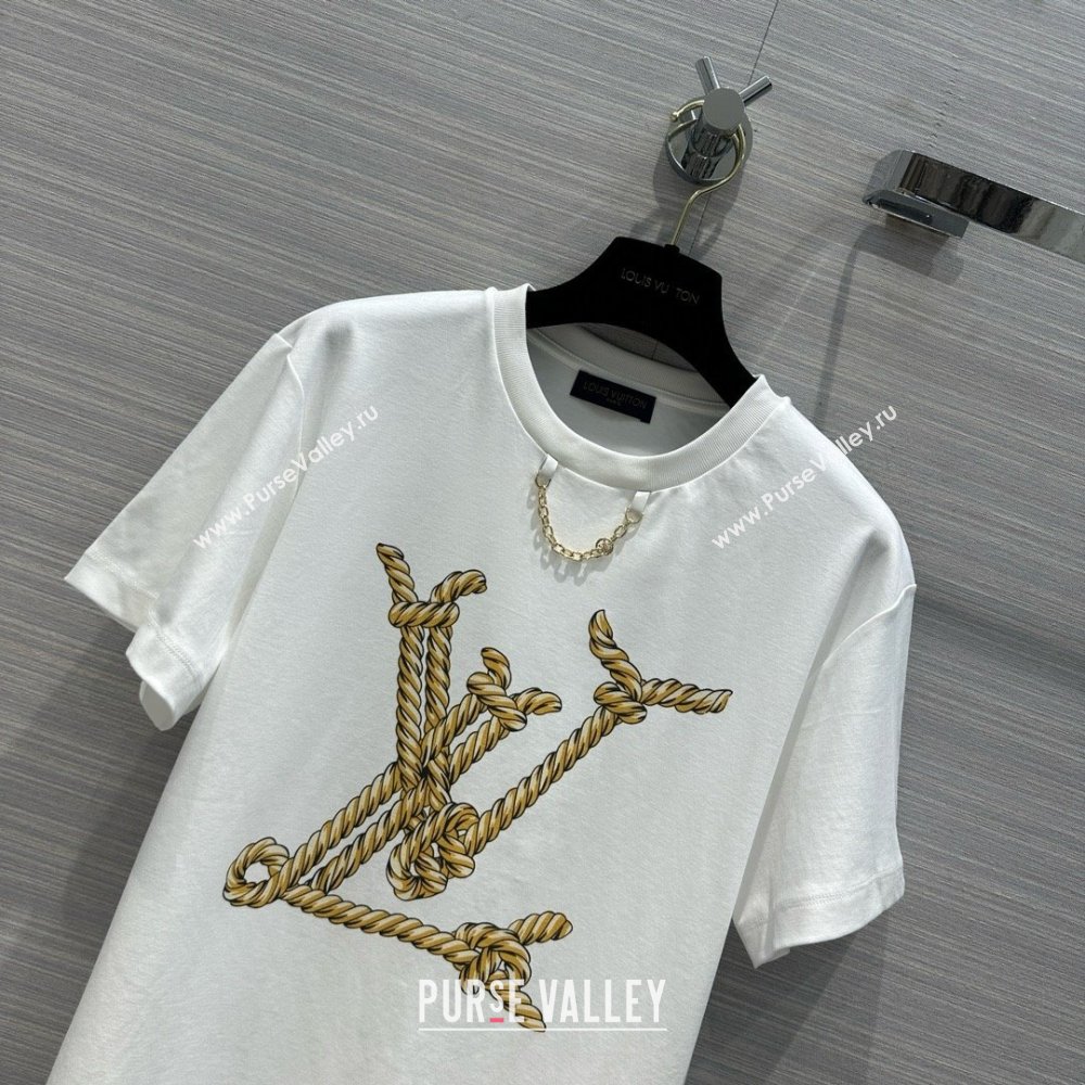 LOUIS VUITTON Nautical LV T-Shirt 1AFMZ4 WHITE 2024 (qiqi-240409-09)